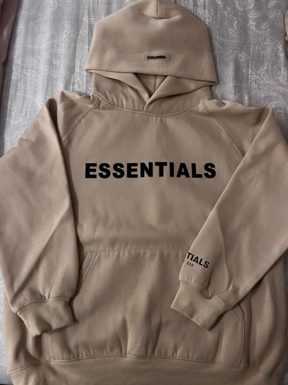 Crème Hoodie with Black Logo